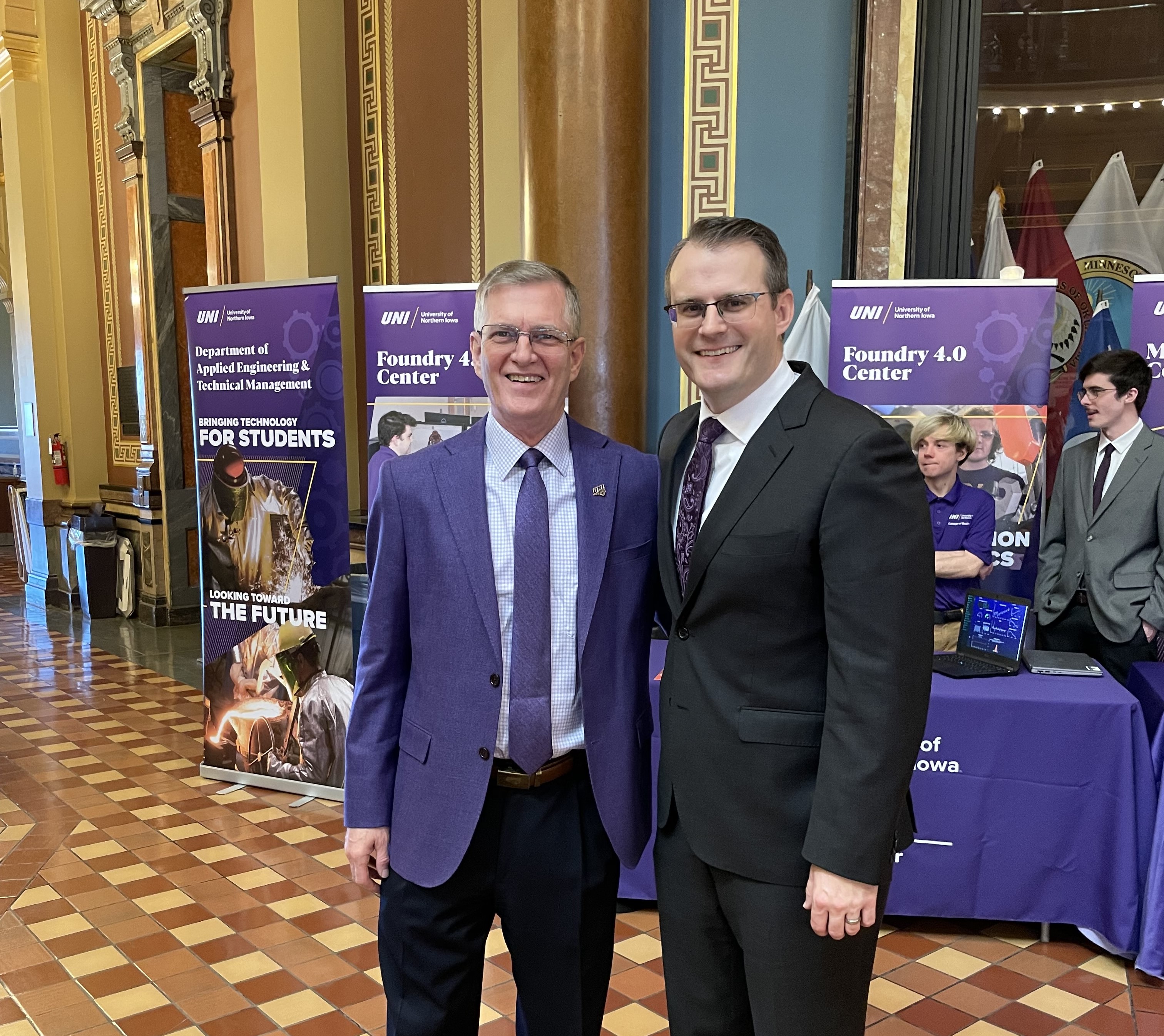 President Mark Nook with Lieutenant Governor Adam Gregg at UNI Day at the Capitol