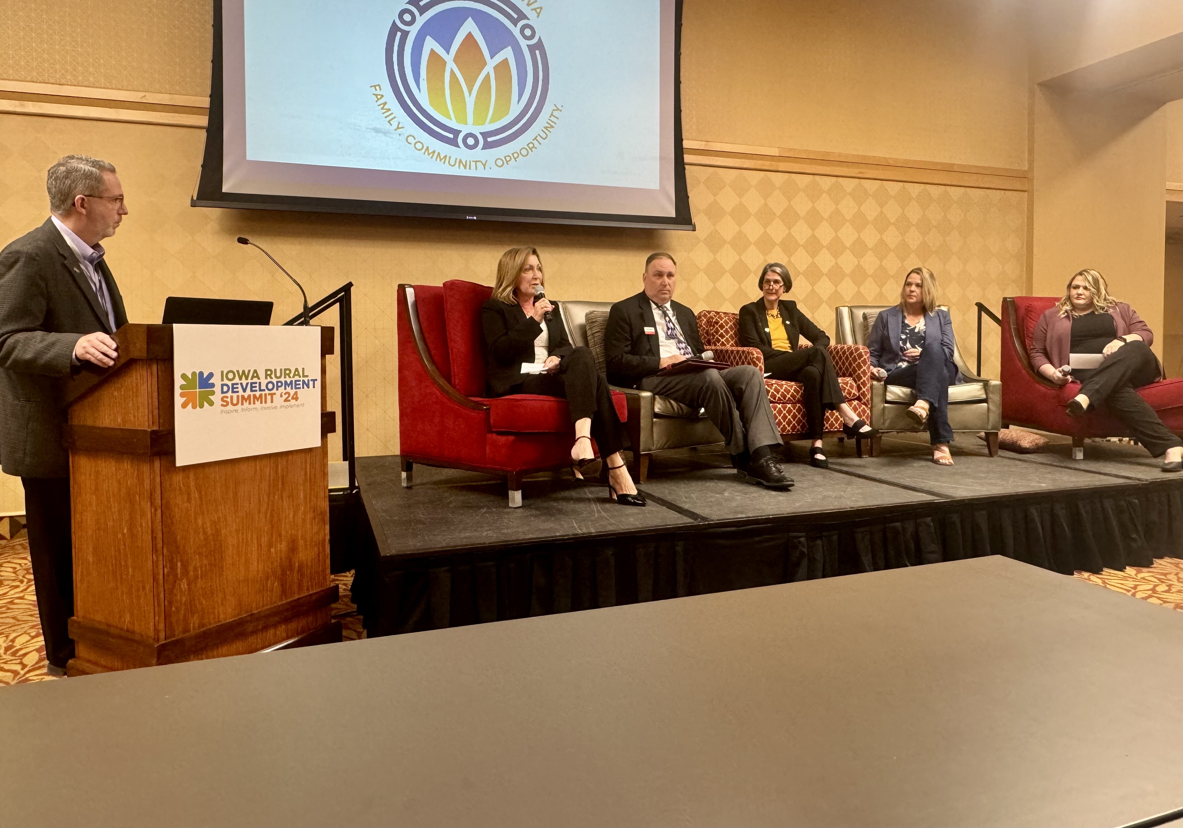 Panel talks at Iowa Development Council Summit