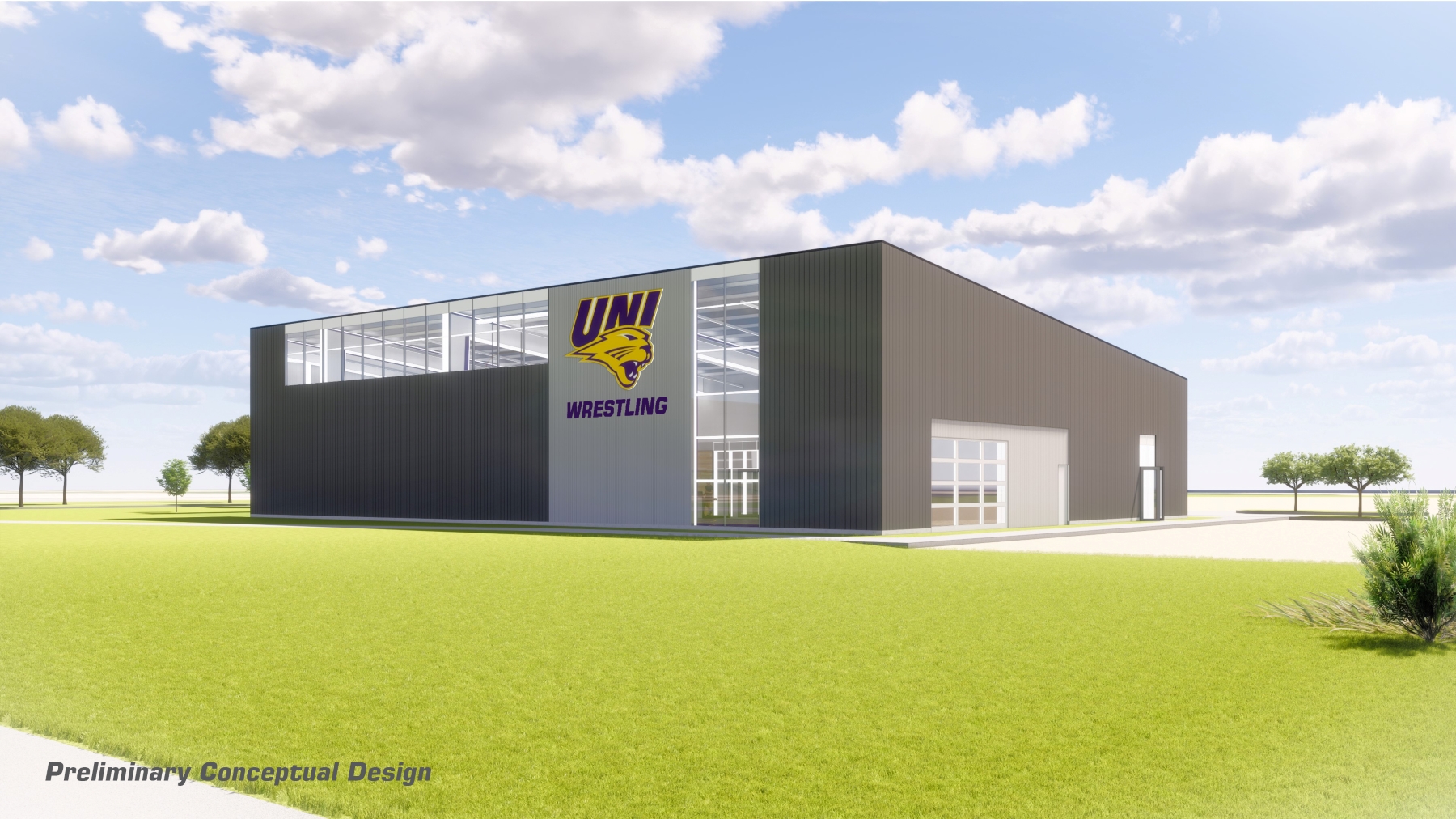 Rendering of new UNI wrestling training facility